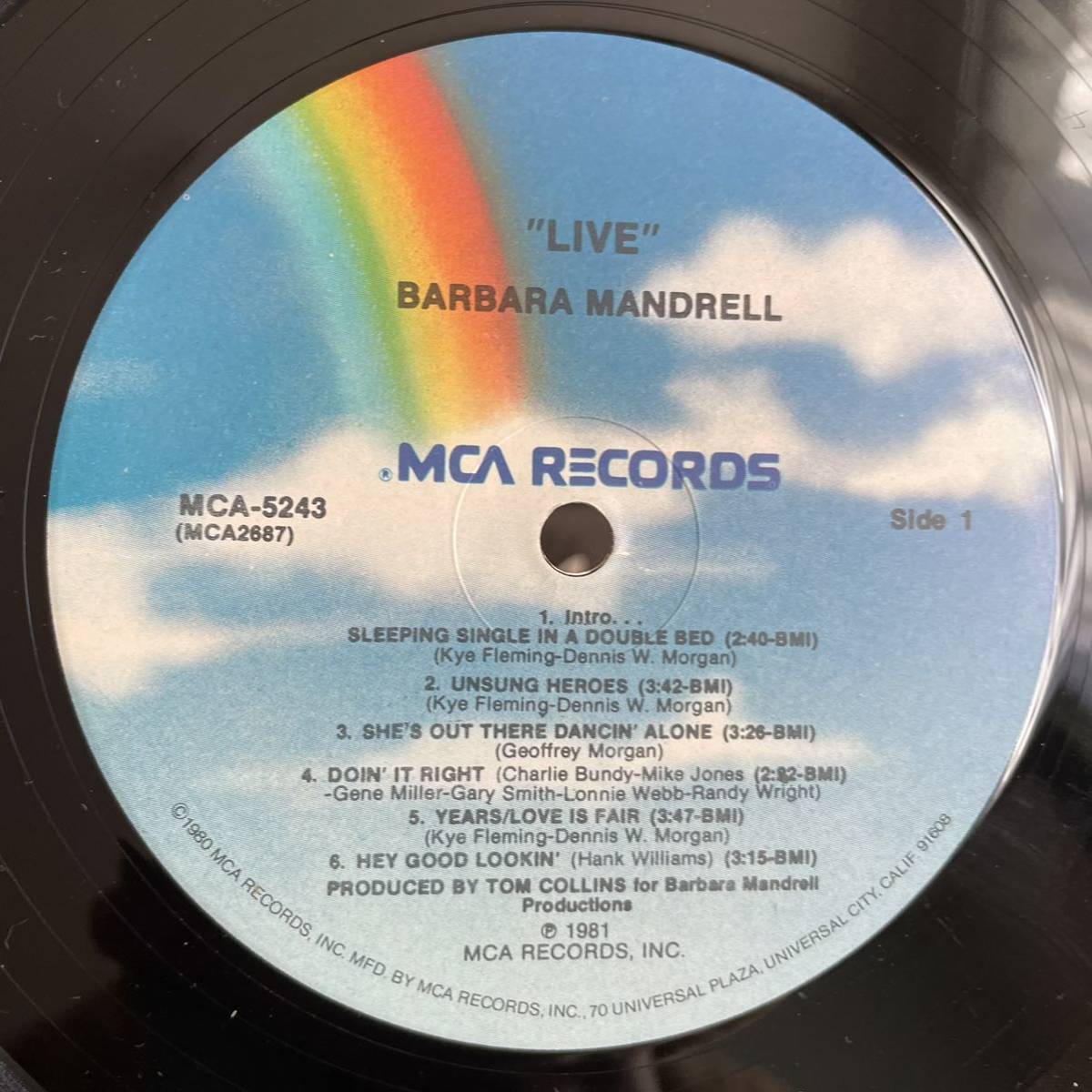 【US盤Org.】 Barbara Mandrell Live (1981) MCA-5243 シュリンク美品 George Jones参加_画像4