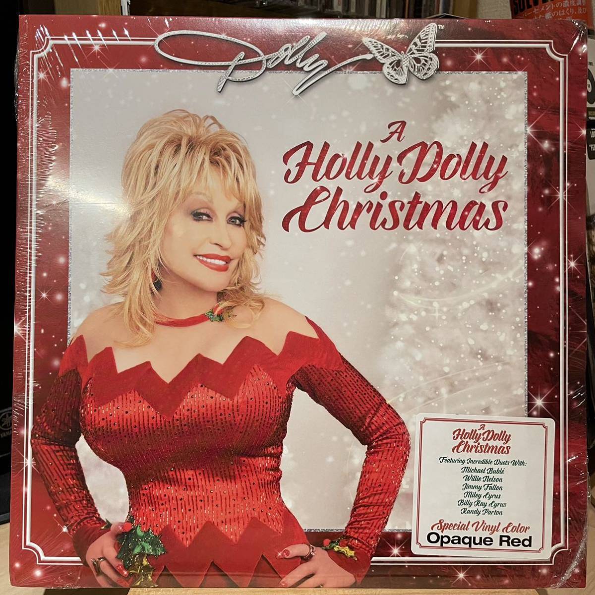 【新品未開封Red Vinyl】Dolly Parton A Holly Dolly Christmas (2020) Butterfly Records, 12Tone Music Willie Nelson参加_画像1