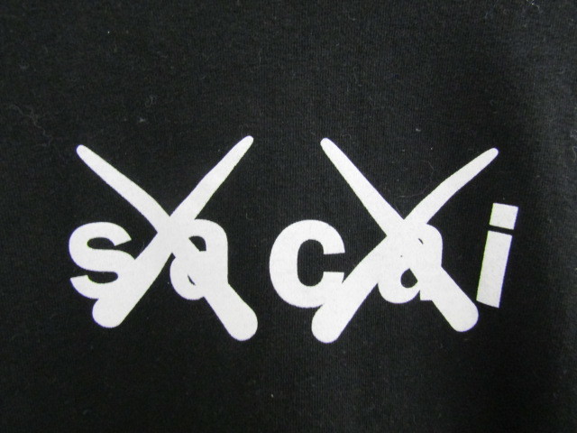 Sacai × KAWS サカイ カウズ コラボ ロンT 長袖シャツ Flock Print Long Sleeve T-Shirt 21-0287S 3サイズ 中古品 ◆10187_画像2