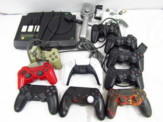 PlayStation 1、2、3，4，5 釣りコン beatmania Xbox コントローラー SONY 13個 まとめ セット ジャンク品 ◆3718_画像1