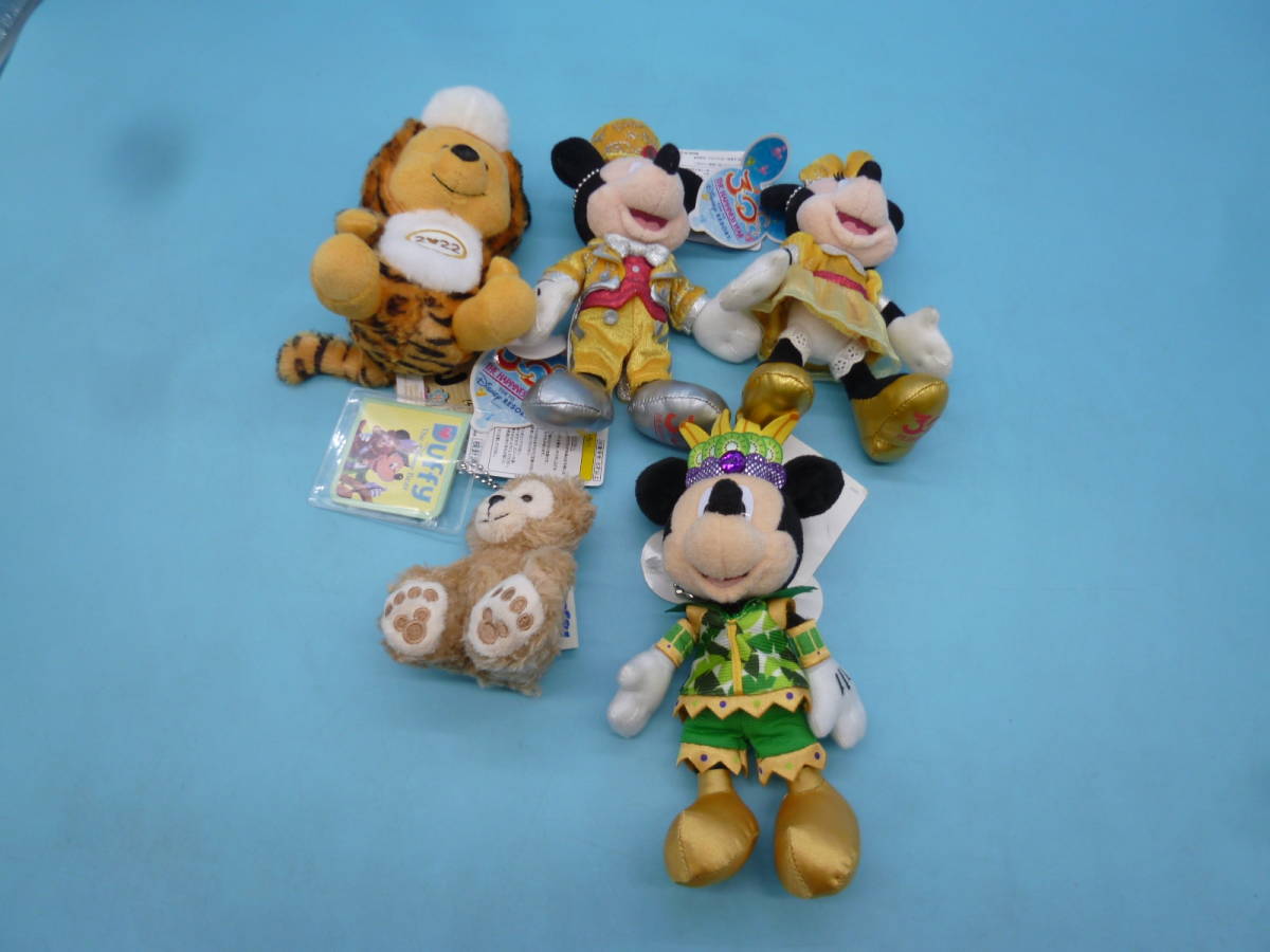 ya1214/06/31 ディズニー グッズセット まとめ売り チェーン付きぬいぐるみ 他 ミッキー ミニー プーさん ダッフィ _画像1