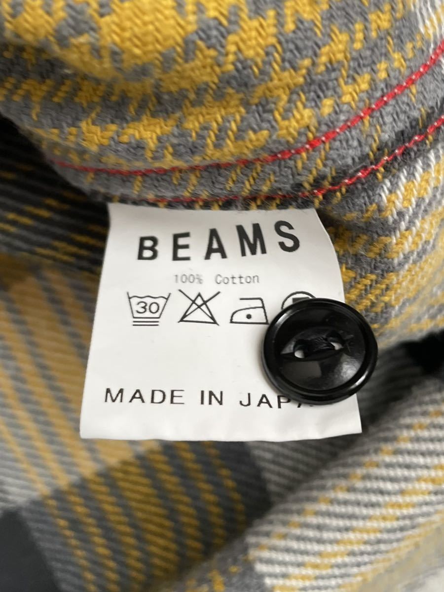 BEAMS made in Japan ビームス ビンテージ仕様 チェック柄 織りネルシャツ 日本製 アメカジ オールド 古着 コットン フランネル 長袖_画像7