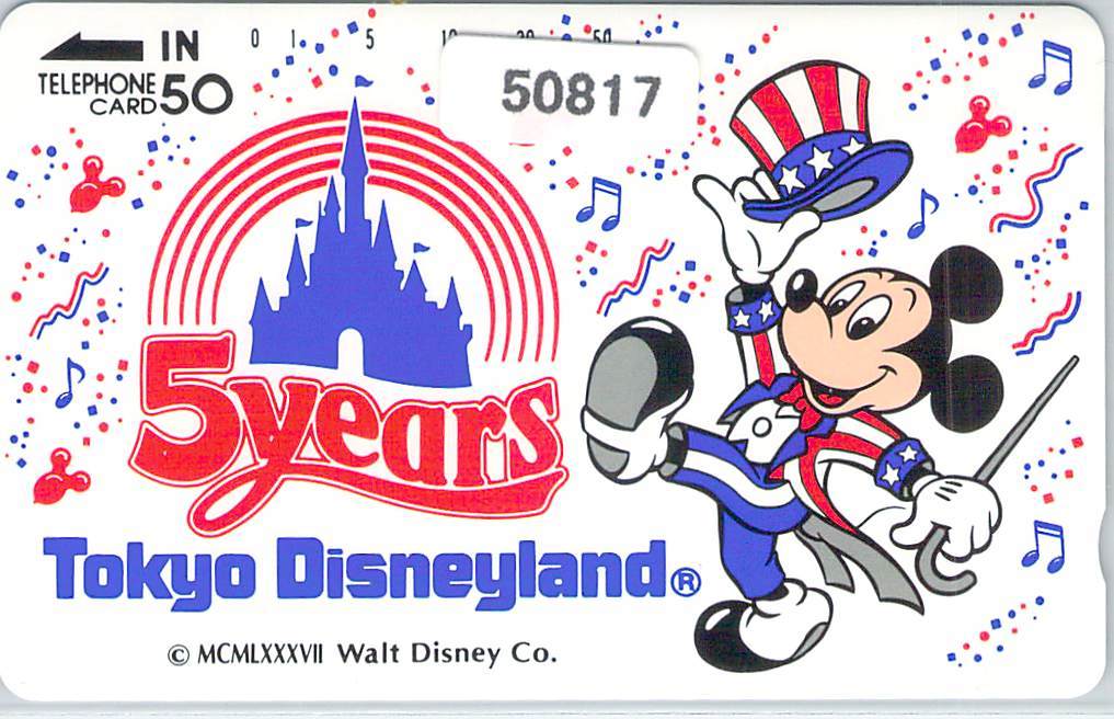 50817*5 годовщина Tokyo Disney Land телефонная карточка *