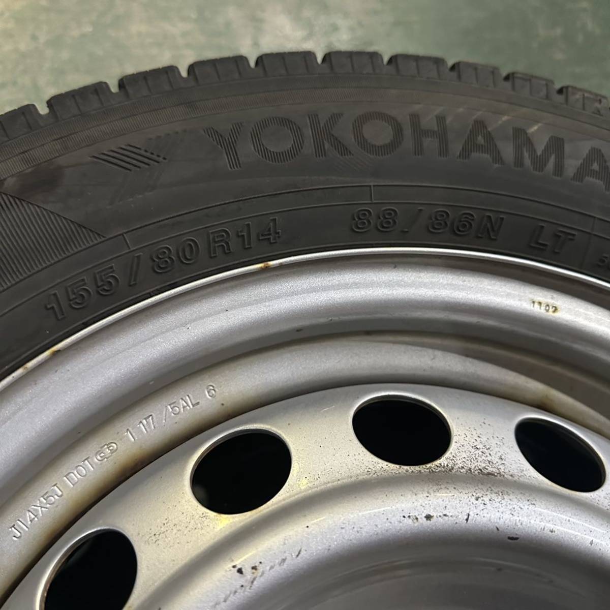 14B14　155/80R14 ホイール付き　4本セット　PCD100　ヨコハマ　2020年製　4穴_画像7