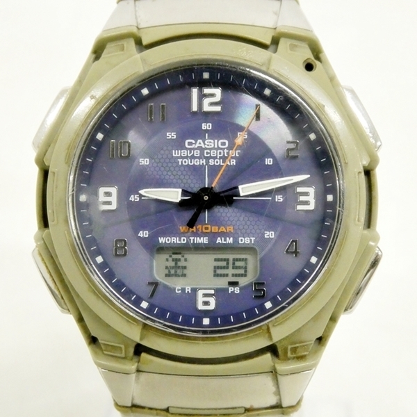 16 00-000000-00 [Y] CASIO カシオ WAVE CEPTOR ウェーブセプター WVA-470 電波ソーラー タフソーラー アナデジ 腕時計 福00_画像1