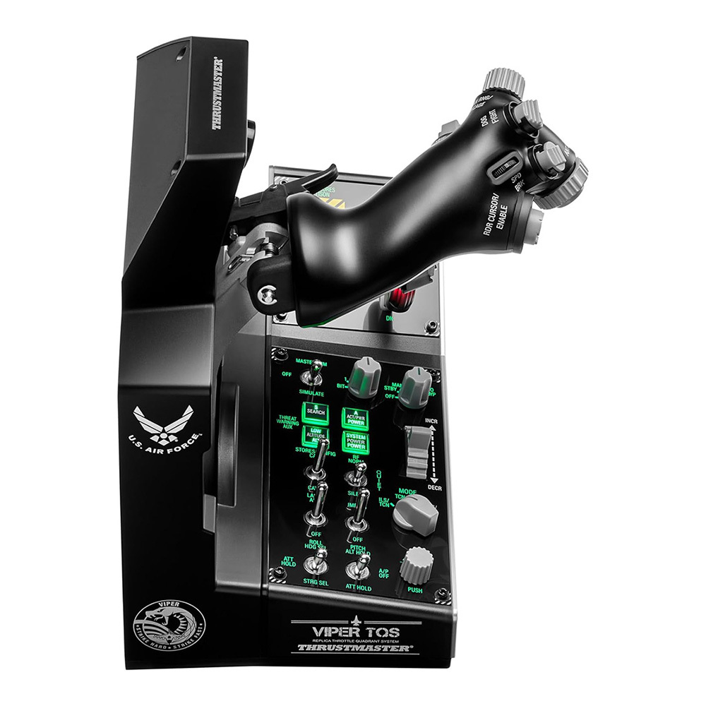 Thrustmaster Viper TQS Mission Pack flight simulator made of metal throttle k Ad Ran to system control panel attached PC correspondence 