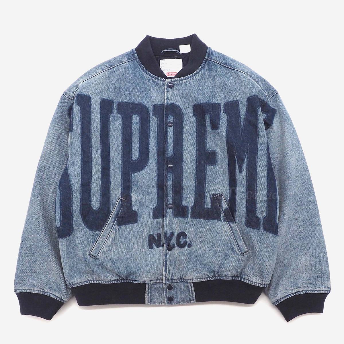 Supreme - Washed Knockout Denim Varsity Jacket 青L シュプリーム - ウォッシュド ノックアウト デニム バーシティー ジャケット 2023SS_画像1