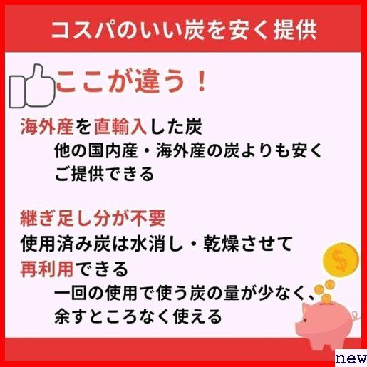 新品♪ TFS すいません 火が付きにくいです 煙無し コンパクトサイズ キ BBQ用 七輪用 少量 3kg 椿オガ炭 229の画像7