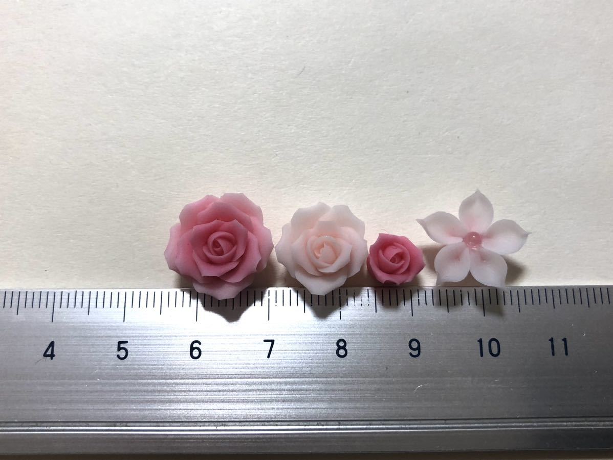 ◆樹脂粘土◆ピンク◆薔薇・小花◆_画像2