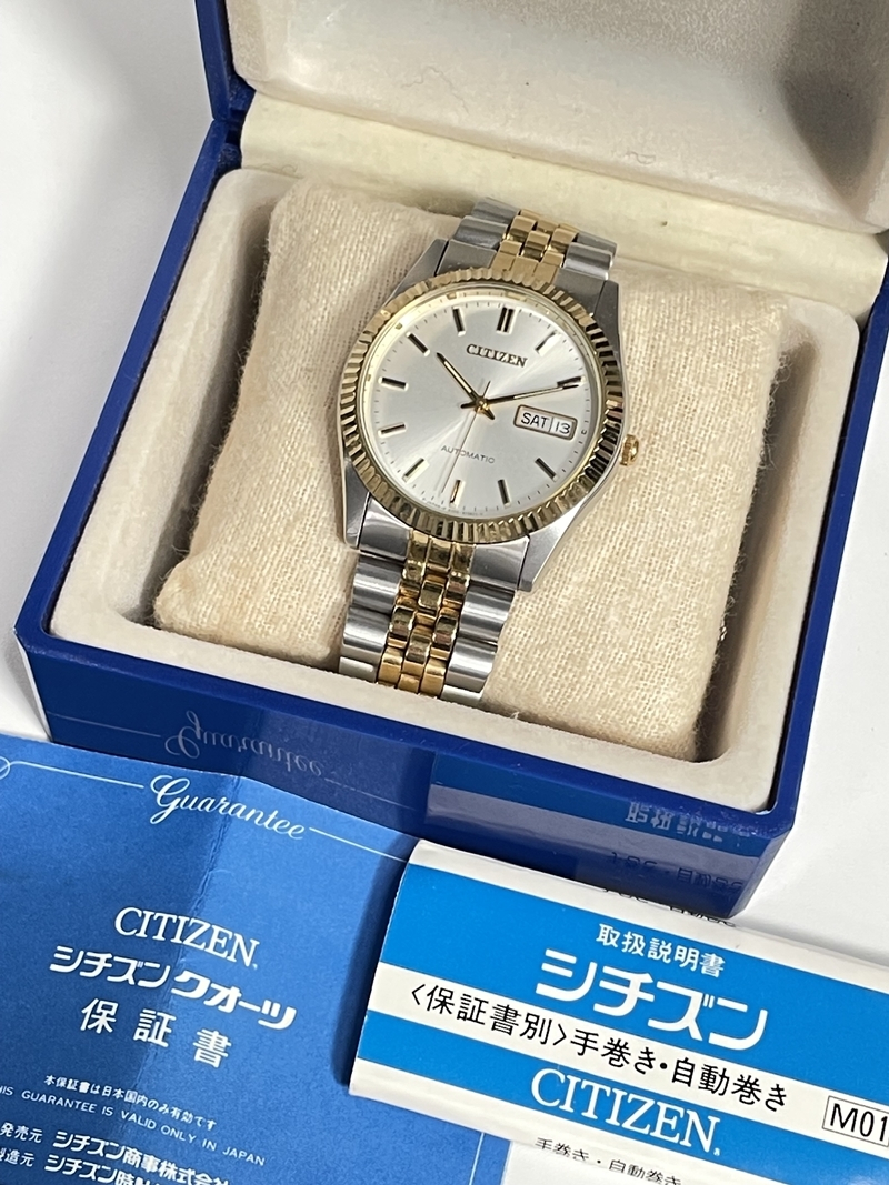 ●コレクター必見 CITIZEN シチズン 腕時計 自動巻き 8200-824385 メンズ 男性 時計 シルバー×ゴールド メンズウォッチ ケース付き tk260_画像1