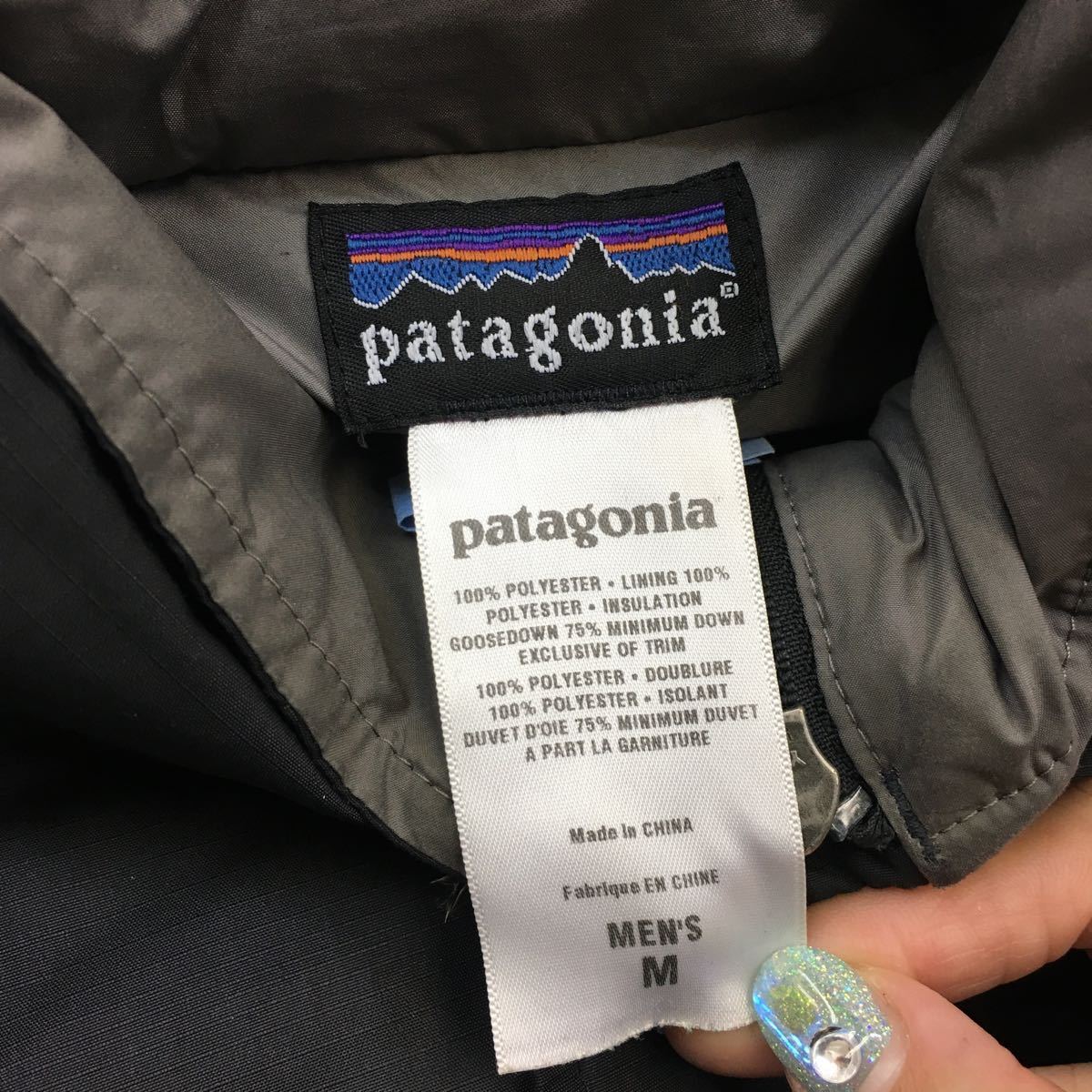 (k) F9 patagonia パタゴニア スリングショット ダウンジャケット 白 ホワイト サイズM クリーニング済み メンズ アウトドア_画像9