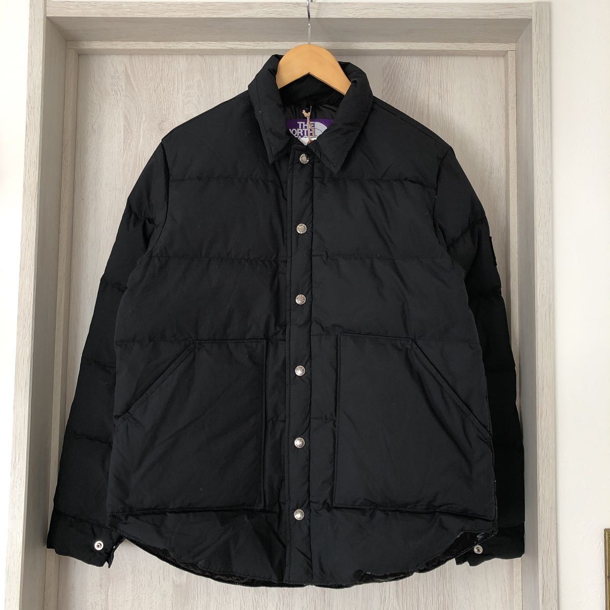 (k) THE NORTH FACE ノースフェイス パープルレーベル アローズ別注 サイズM 黒ロゴ ブラック ジャケット ダウン 65/35 光電子_画像1