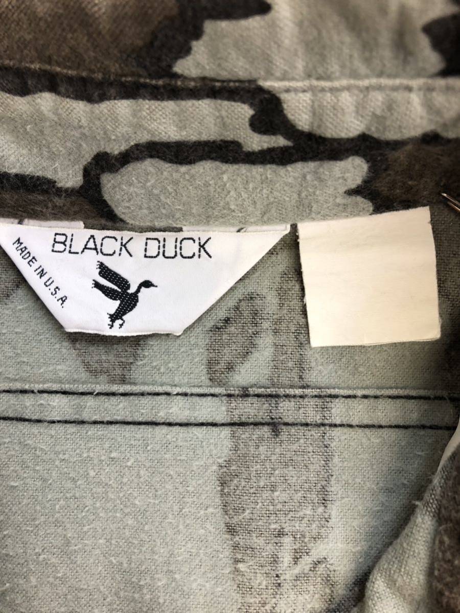80s BLACK DUCK USA製 TREBARK リアルツリー 長袖ネルシャツ Lぐらい ハンティング ビンテージの画像8