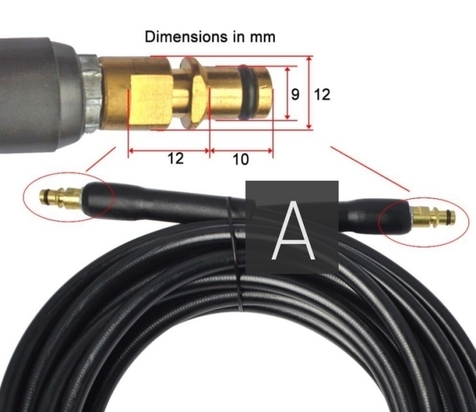 ケルヒャー 互換 8m 高圧ホース 両端 クイック 延長用コネクタ Karcher K2 K3 K4 K5 K6 K7 JTK28Plus JTK38_画像2