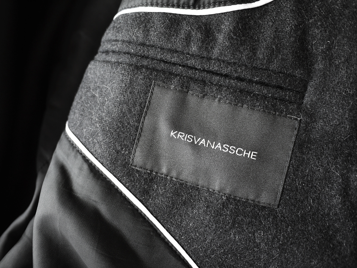 正規品 ランウェイモデル クリスヴァンアッシュ KRISVANASSCHE ウールメルトン フーデッドコート ジャケット ライダースブルゾン_画像7