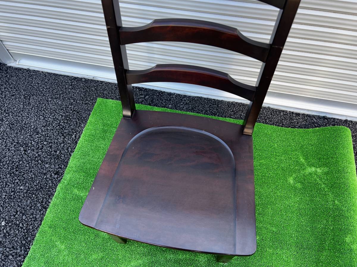 北海道民芸家具 ダイニングチェア ラダーバック 椅子 木製 樺無垢材椅子 HM620_画像4