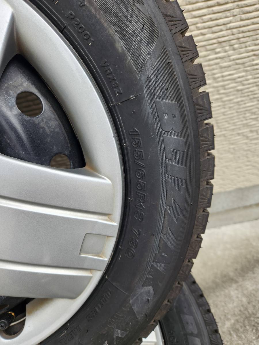 ラスト！売り切り【155/65R13】BRIDGESTONE・新品・未使用・スタッドレスタイヤ VRX3　4本！タイヤホイールセット！_画像3