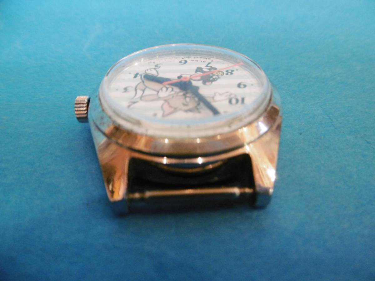  that time thing * Tom . Jerry / hand winding wristwatch / metal case /JPAN/ former times Showa Retro * there is defect 