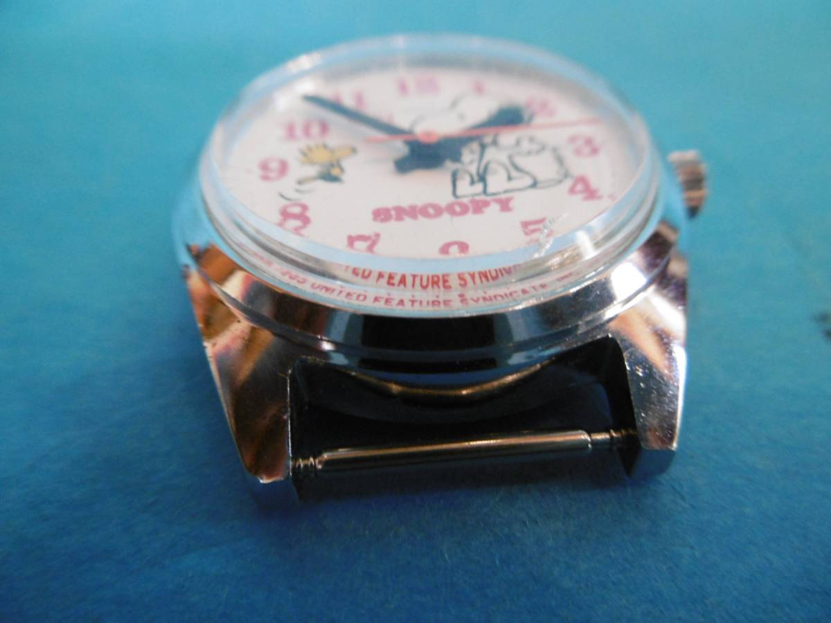  immovable / necessary repair / that time thing * Snoopy / Woodstock / hand winding wristwatch / metal case / former times Showa Retro * there is defect 