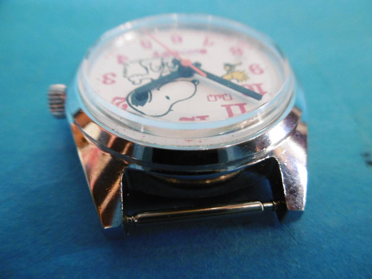  immovable / necessary repair / that time thing * Snoopy / Woodstock / hand winding wristwatch / metal case / former times Showa Retro * there is defect 