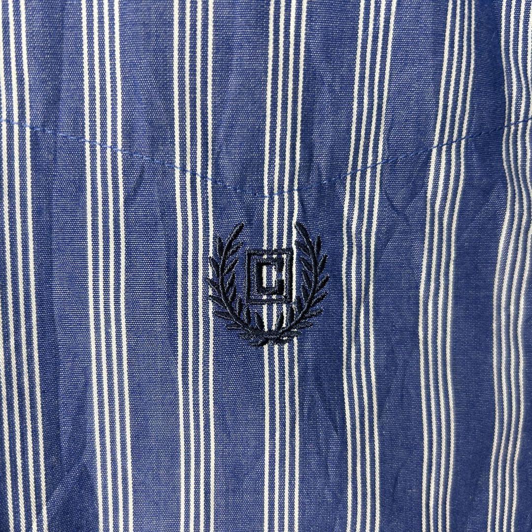 【希少】チャップスラルフローレン 刺繍ロゴ 長袖 BDシャツ ストライプ 青白_画像7