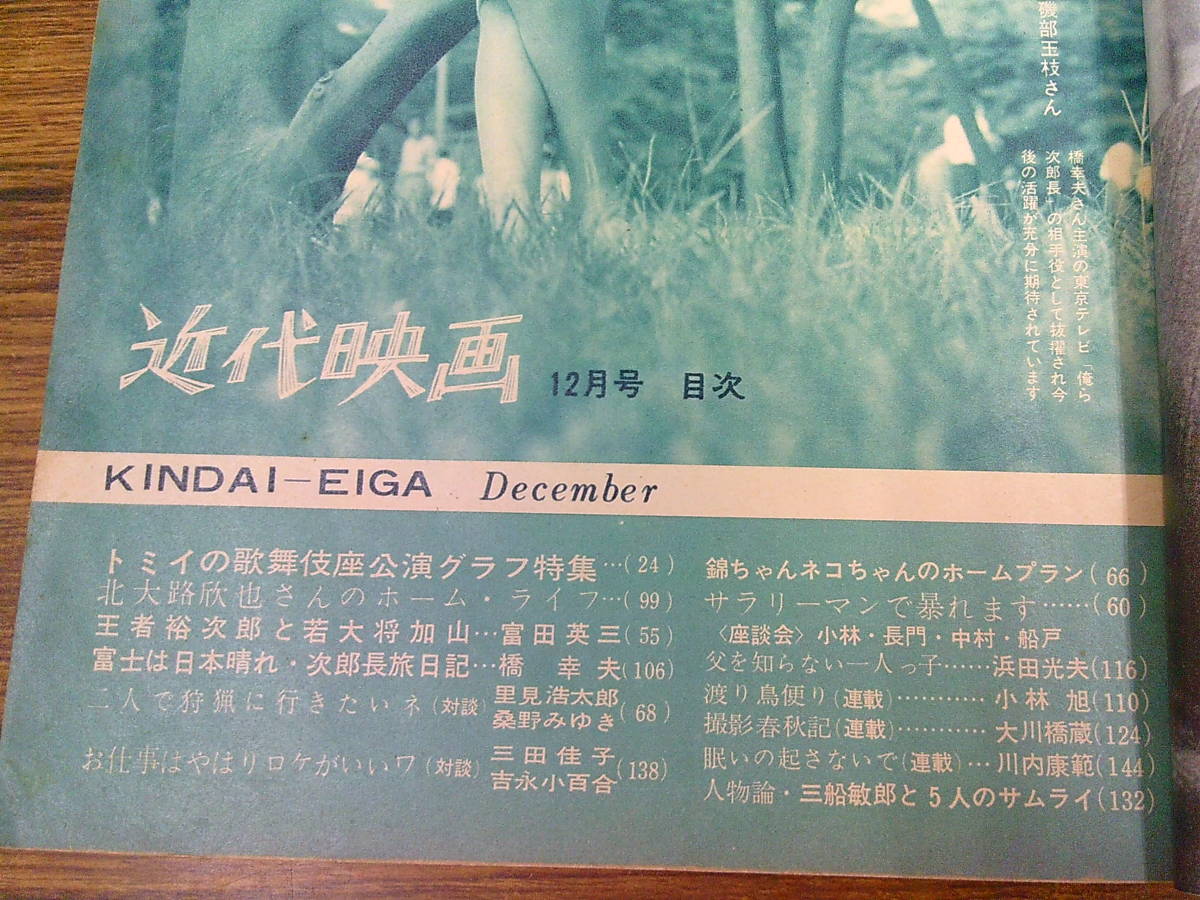 y16【近代映画1961/12】「特集石原裕次郎加山雄三」北大路欣也橋幸夫小林旭姿美千子大川橋蔵有馬稲子市川雷蔵岩下志麻芦川いづみ里見浩太朗_画像10