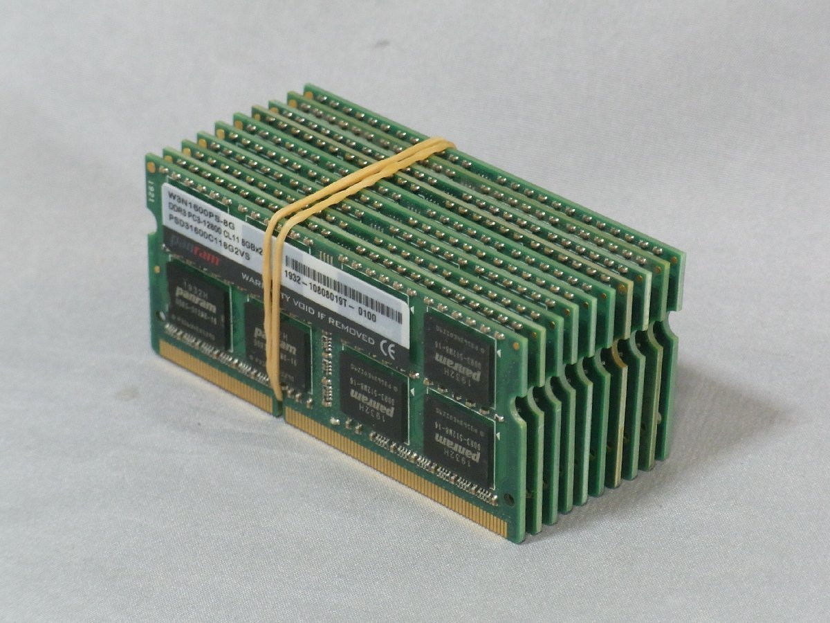 B37784 O-12100 PC3-12800 DDR3メモリー 8GB 10枚セット ノートPC用 ジャンク_画像1