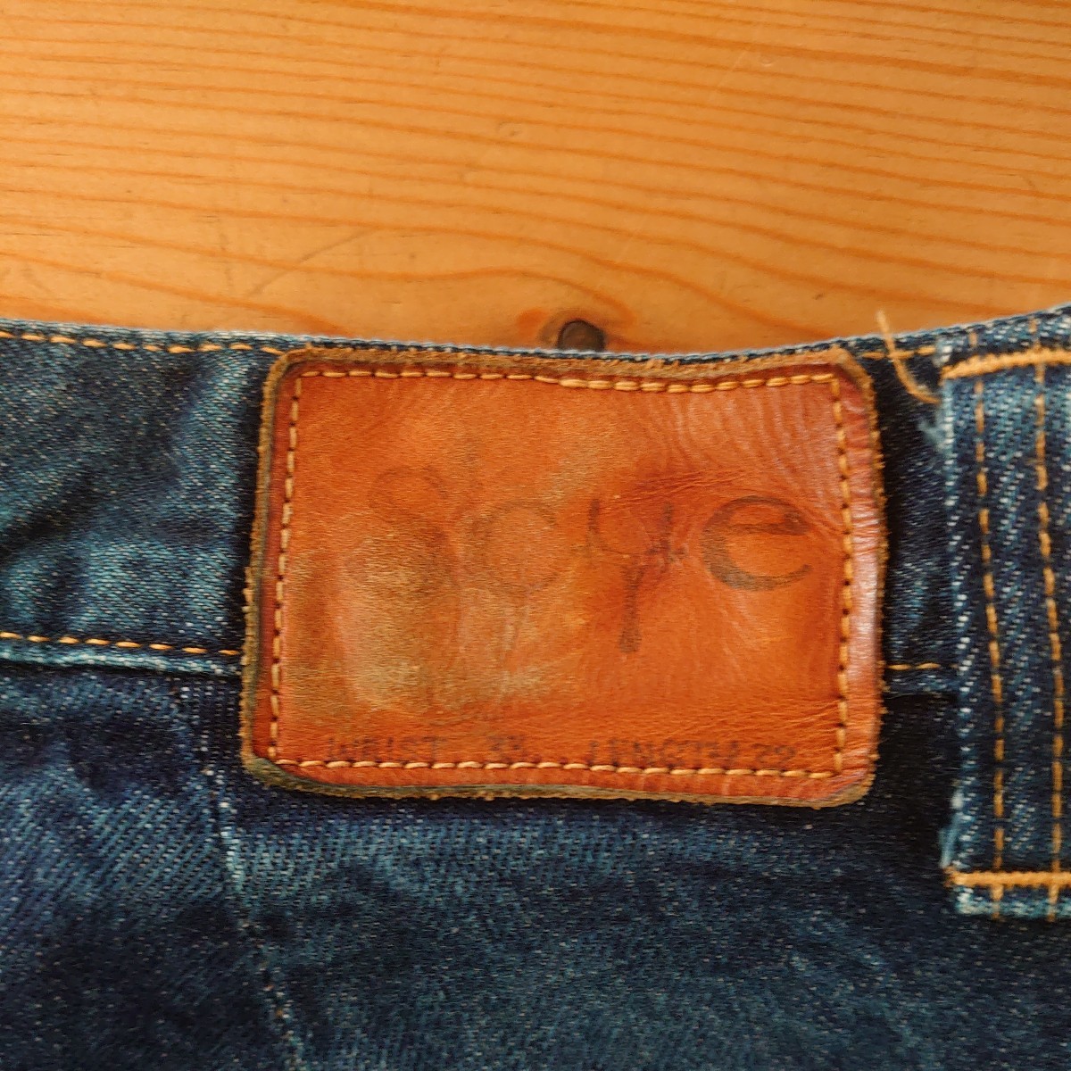 * очень редкий товар первый период SCYE носорог цельный разрезание Denim обезьяна L Denim Beams темно синий индиго голубой сделано в Японии размер 32*