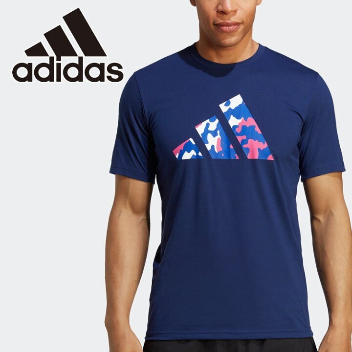 【新品特価!定価3850円が48％OFF!】アディダス adidas メンズ 半袖機能Tシャツ M TR-ES BRANDLOVE_Tシャツ IB8258 ダークブルー/サイズXLの画像1