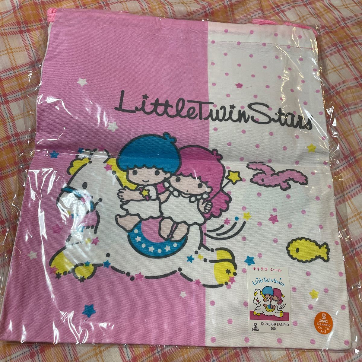 リトルツインスターズ キキララ 巾着 1989年製 サンリオ Sanrio リトルツインスターズ キキララ 巾着 1989年製 サンリオ Sanrio