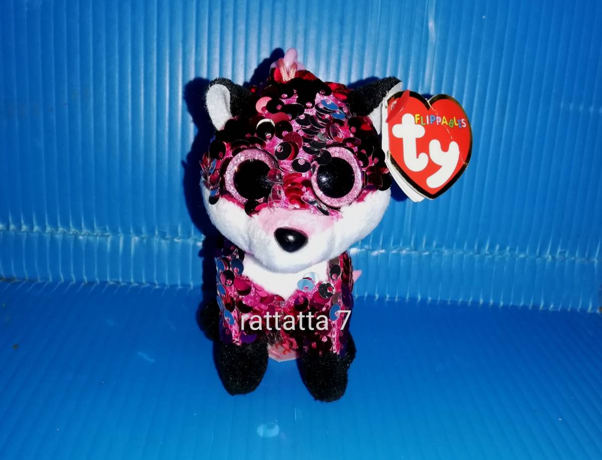 ☆Ty☆Flippables☆Jewel☆BEANIE BABY☆フリッパブルズ☆ジュエル☆キツネ☆スパンコール☆マスコット☆ぬいぐるみ☆キーホルダー_画像1