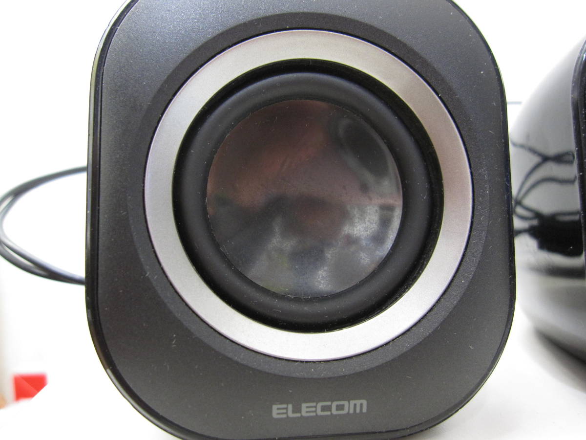 ★#32069 【中古品】ELECOM エレコム パソコン用2.0chスピーカー MS-P08UBK ブラック 汎用スピーカー_画像2