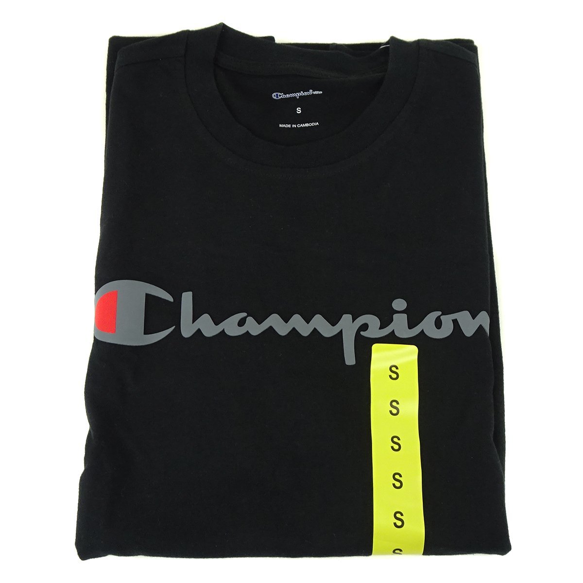 ★C2098 新品 チャンピオン ロゴ 半袖 Tシャツ 47839 ブラック Sサイズ Champion メンズ レディース★_画像6