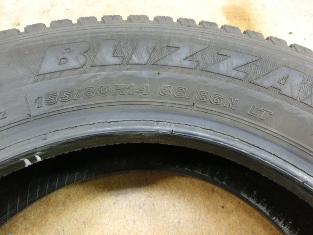 L-4565 中古スタッドレス ブリヂストン BLIZZAK VL1 155/80R14 88/86N (2本)_画像5