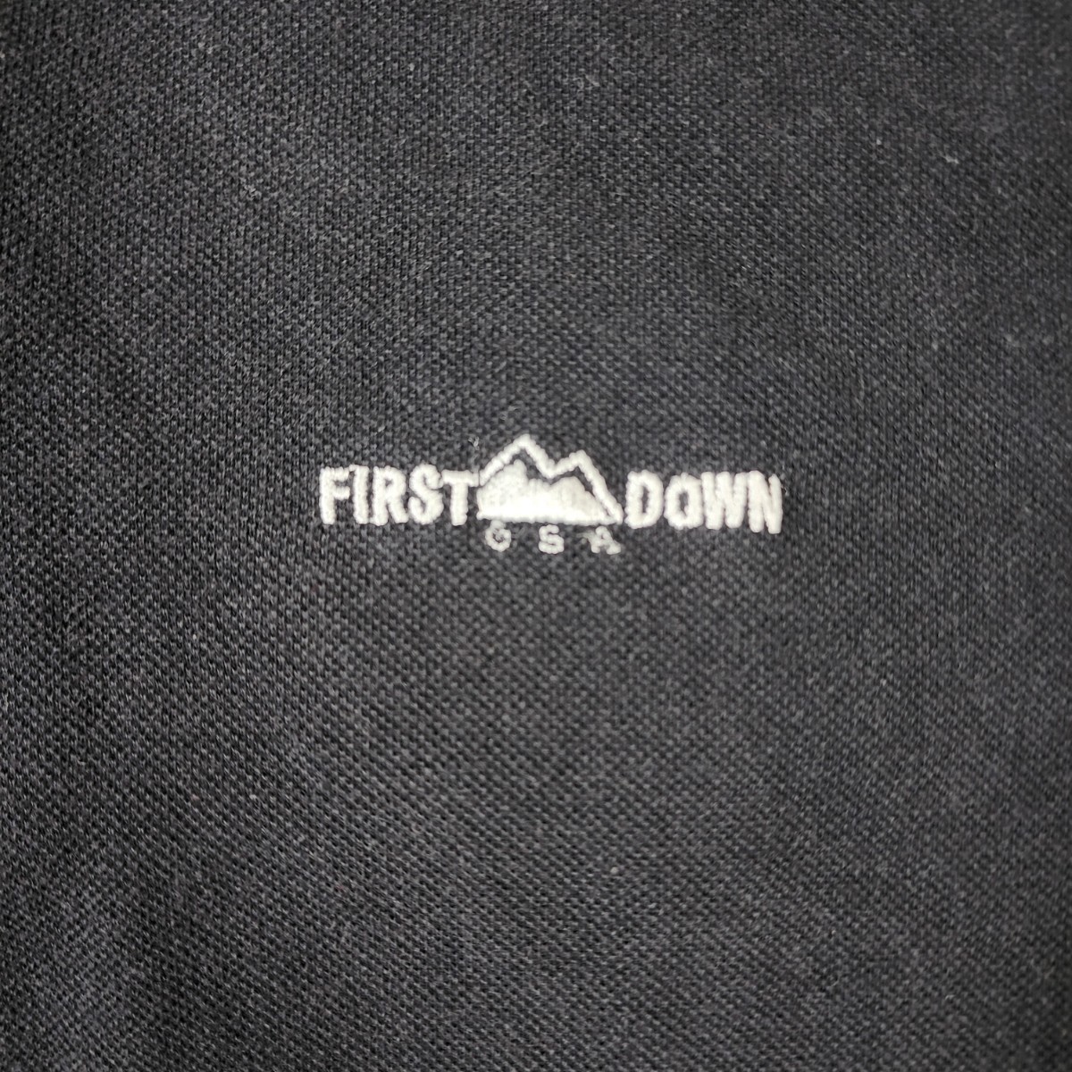Y2 FIRST DOWN ファーストダウン メンズ ポロシャツ 半袖 2L 鹿の子編み ハーフジップ スポーツ アウトドア 刺ロゴ 大きめサイズ 黒_画像10
