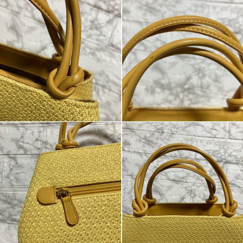 ws330】未使用 Nina Ricci ニナリッチ かごバッグ 黄色 イエロー ws330】未使用 Nina Ricci ニナリッチ かごバッグ 黄色 イエロー