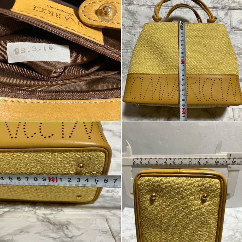 ws330】未使用 Nina Ricci ニナリッチ かごバッグ 黄色 イエロー ws330】未使用 Nina Ricci ニナリッチ かごバッグ 黄色 イエロー