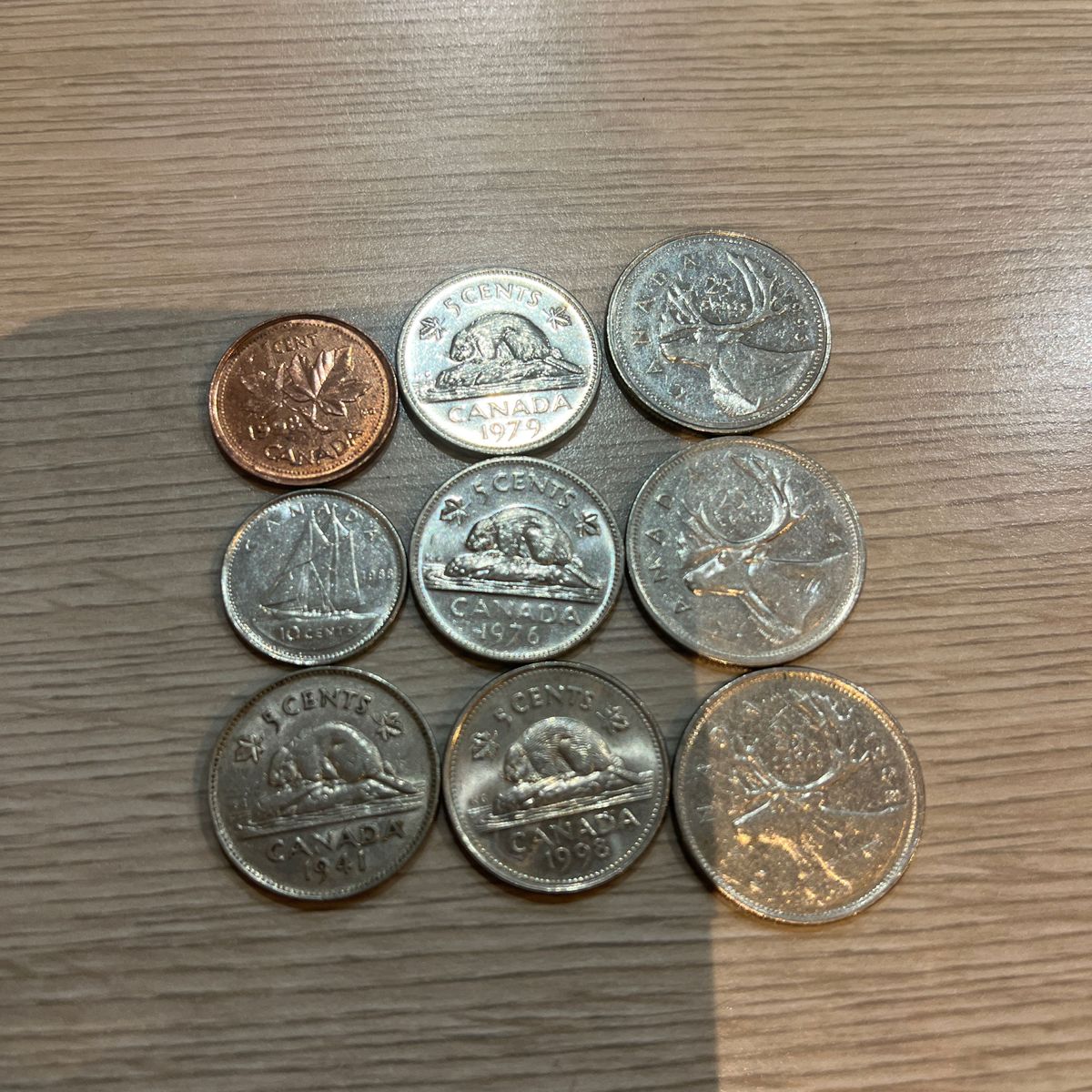 CANADA  コイン 硬貨 古銭 アンティーク 外国 銀貨 貨幣　5CENTS 5セント　25cents 25セント