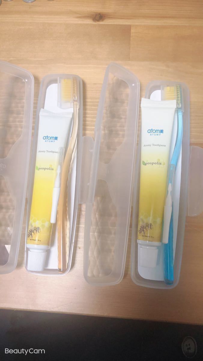 アトミ旅行用歯ブラシセット二つとatom美歯ブラシ4本セット新品送料無料歯ブラシの色はフリーです_画像2