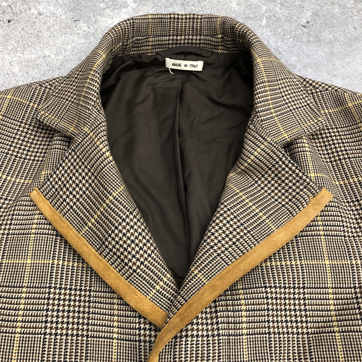 * MARNI Marni 19AW CHECK LONG COAT check long coat outer jacket Italy made size 44 Brown tea color 104