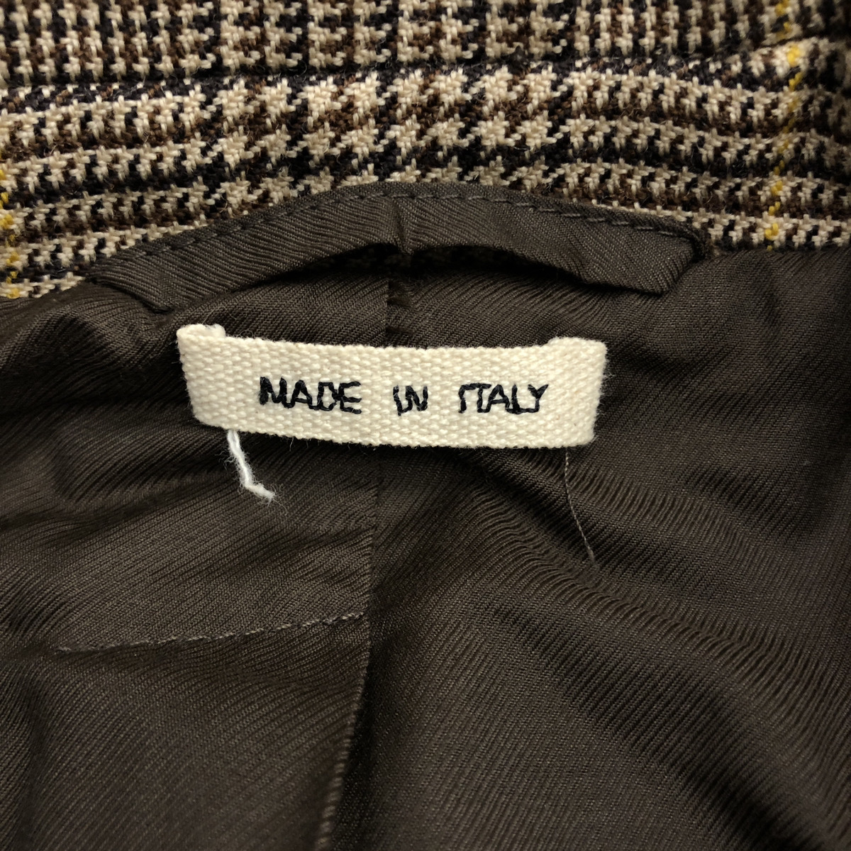 * MARNI Marni 19AW CHECK LONG COAT check long coat outer jacket Italy made size 44 Brown tea color 104