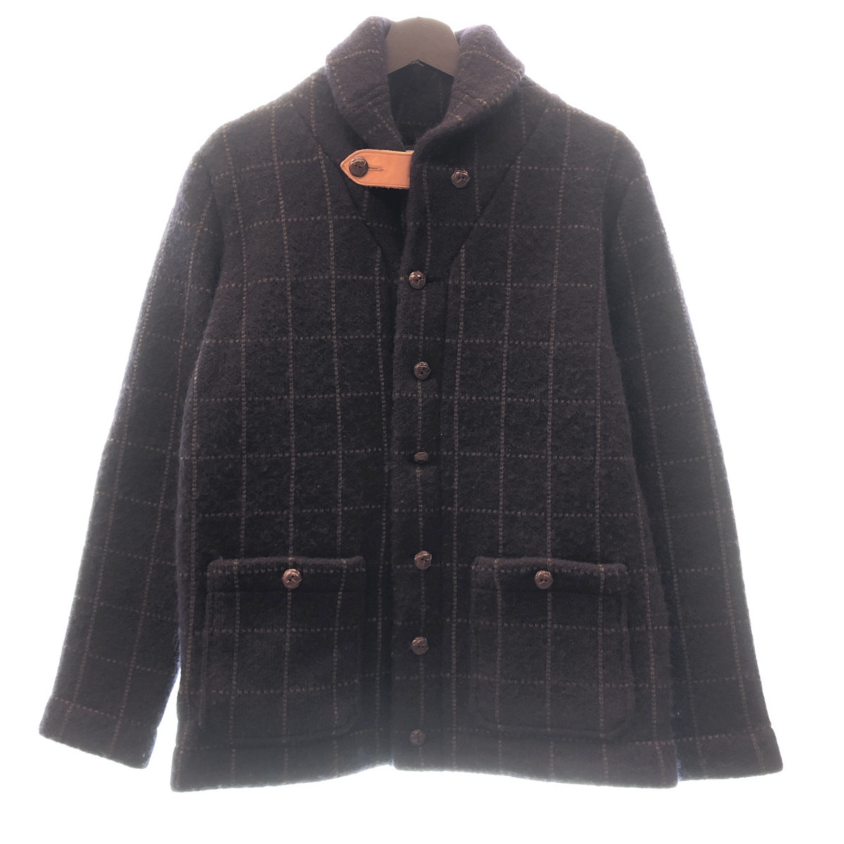 ●OLD JOE オールド ジョー shawl collar cardigan ショール カラー カーディガン カウチン ニット ジャケット ネイビー 紺 104_画像2