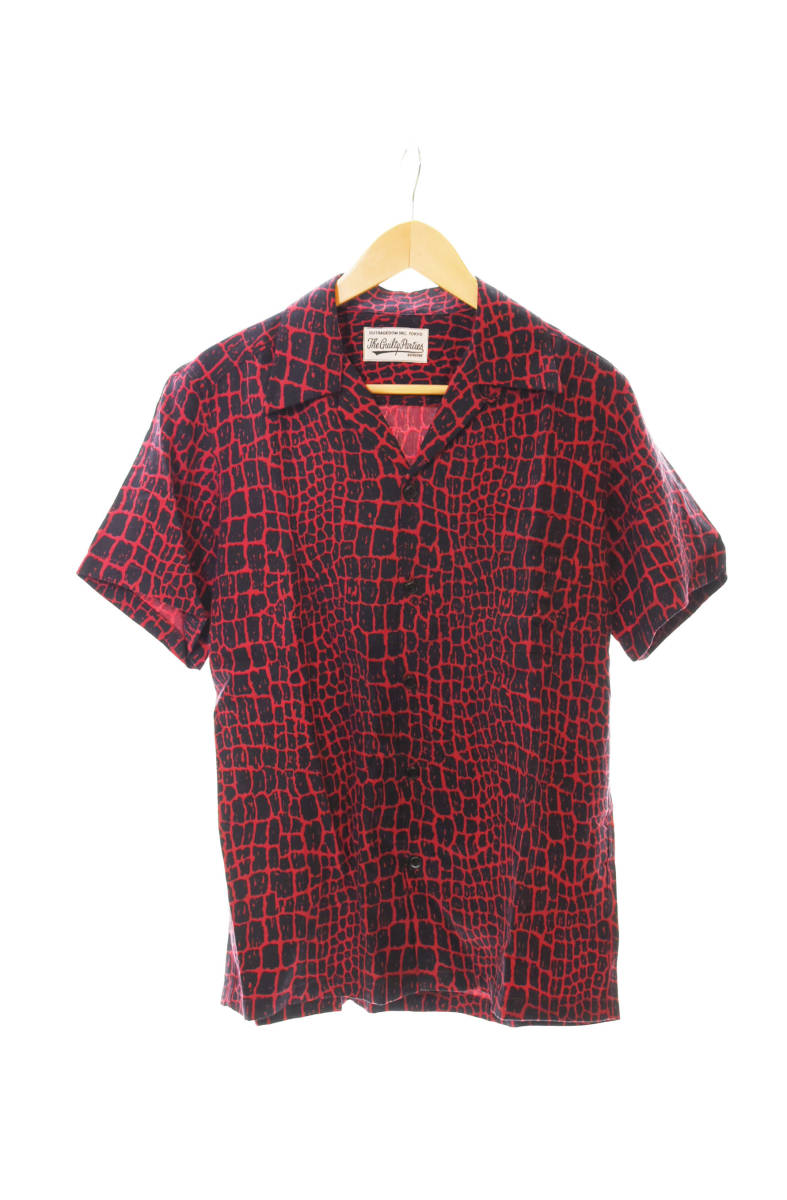 ◯ WACKO MARIA ワコマリア オープンカラーシャツ sizeM 赤 レッド 103