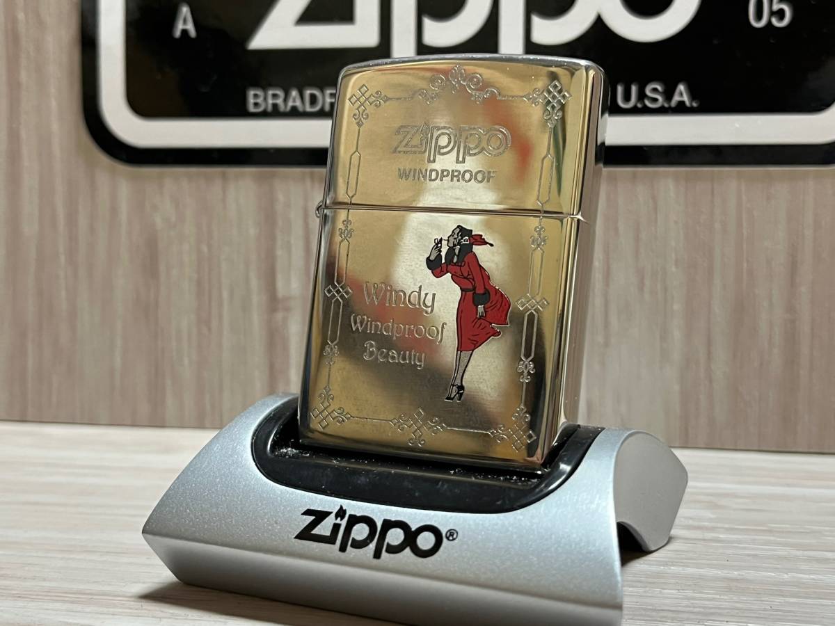 大量出品中!!【希少】中古 1998年製 Zippo 'Windy' 90s 限定