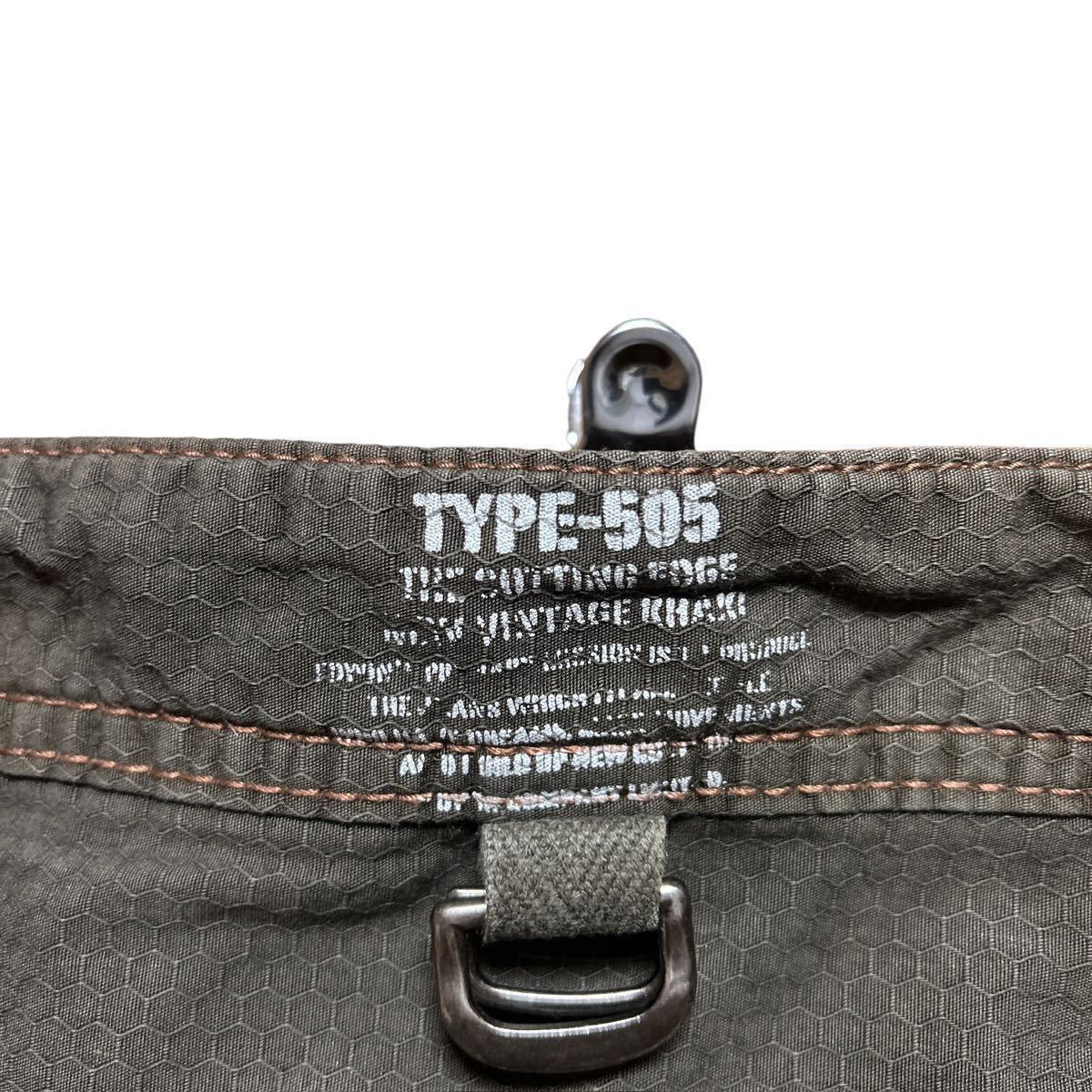 ●洗濯プレス済み● EDWIN エドウィン 505 khaki デザインカーゴパンツ ミリタリーライク sizeL【1576】_画像8