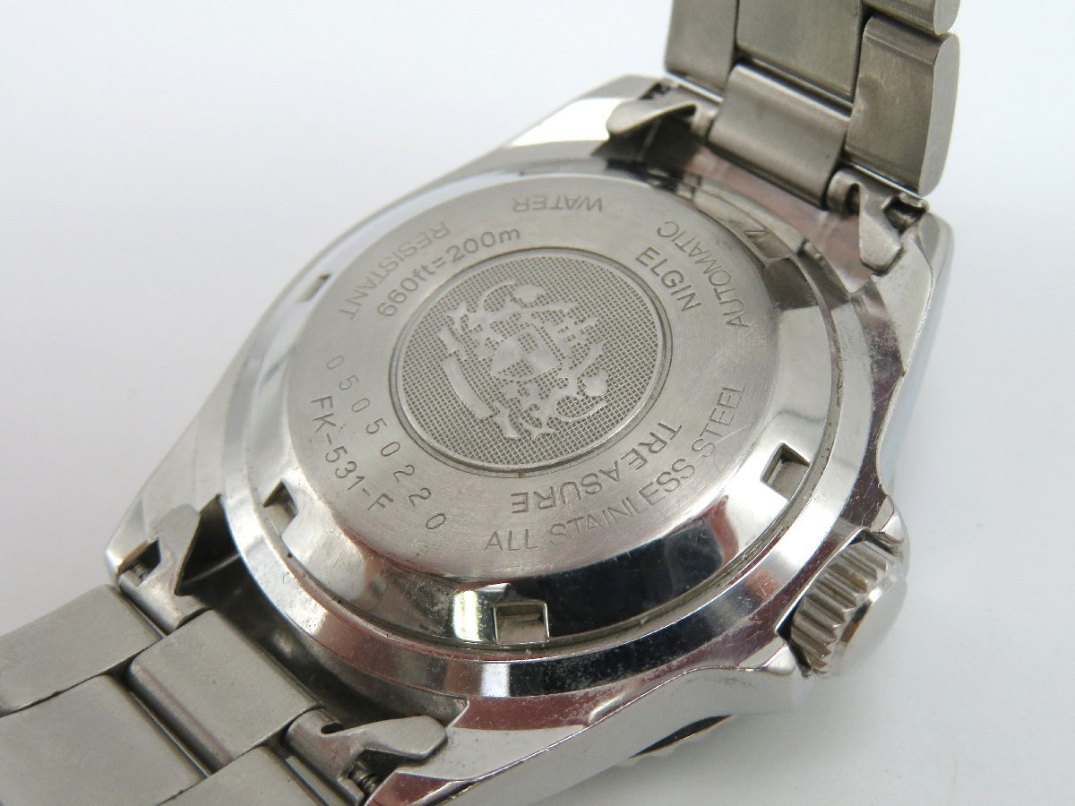 1円◇稼働◇　エルジン　　デイト　グリーン　自動巻き　ユニセックス　腕時計　　H38003_画像5