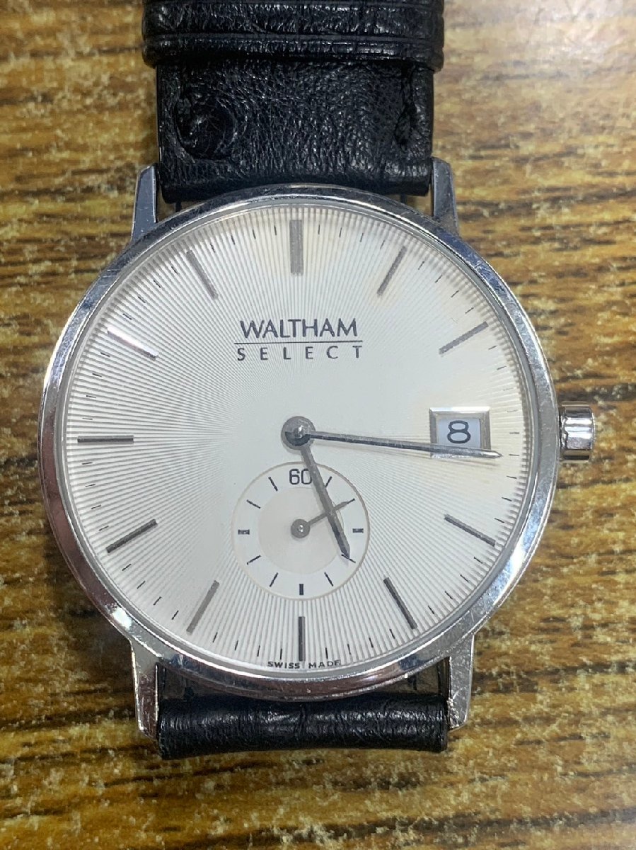 1円□稼働□　ウォルサム　K18WG　ホワイト　クオーツ　メンズ　腕時計　　　L474_画像1