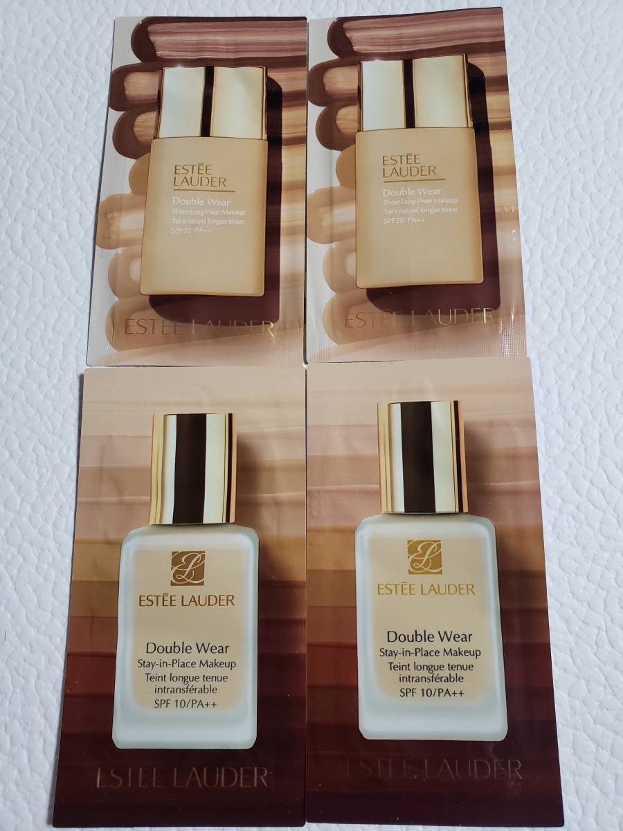 新品★ESTEE LAUDER エスティローダー ダブル ウェア ファンデーション ＃36 サンド♪シアーファンデーション ＃12★サンプル4個_画像1