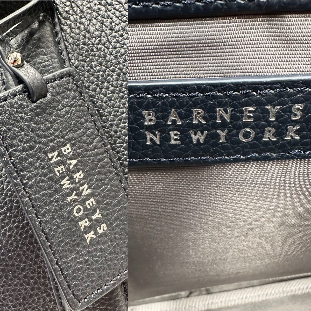 1円■最高級■ BARNEYS NEWYORK バーニーズニューヨーク メンズ ビジネスバッグ トートバッグ A4◎ PC◎ 大容量 肩掛け ネイビー 紺色_画像10