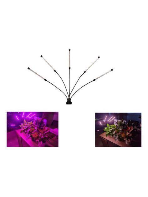 LED植物育成ライト フルスペクトル植物灯 育苗器 USB給電 クリップ式 4つヘッド 調光記憶機能 タイマー設定 （3/6/12H） 日照不足解消_画像1